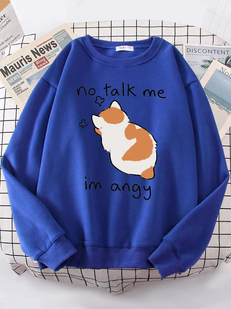 Female Sweatshirts Cat Print Top