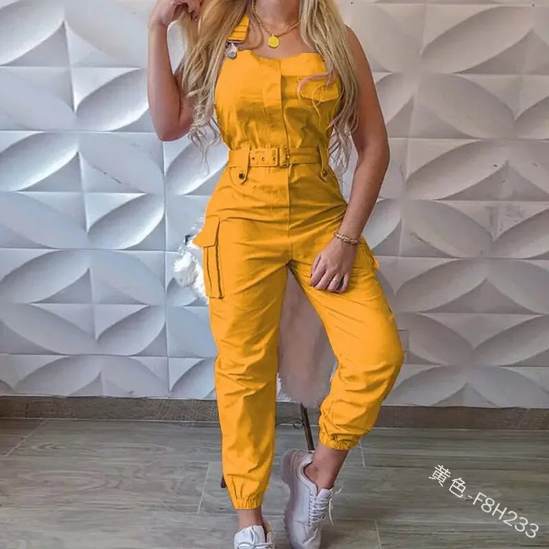 Fashion Strap Jumpsuit Women Loose Dungarees Long Rompers