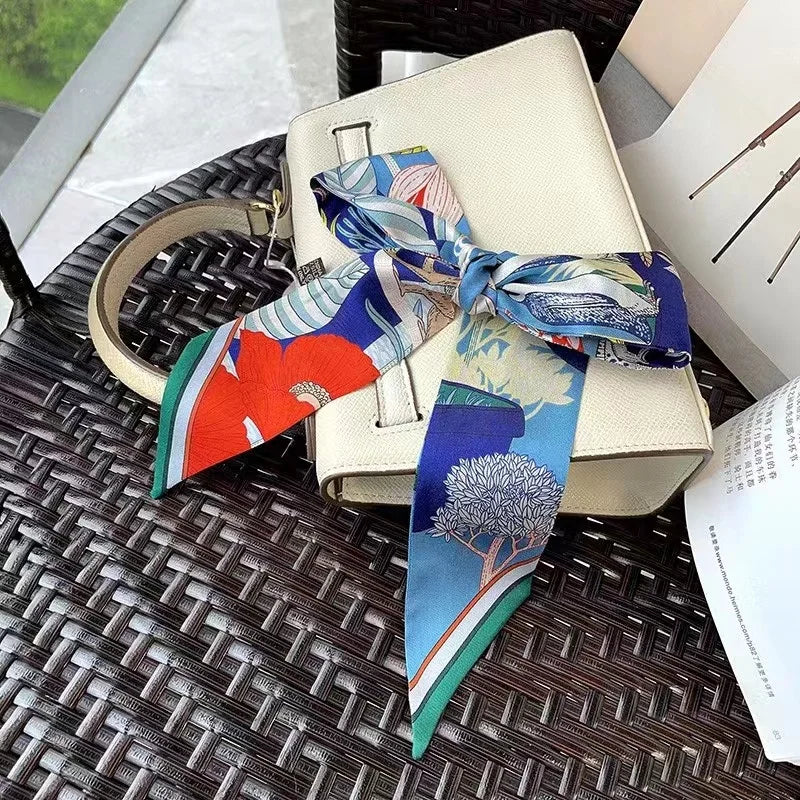 Ladies Silk Neck Scarf Small  Silk Ribbon Ring Scarfs