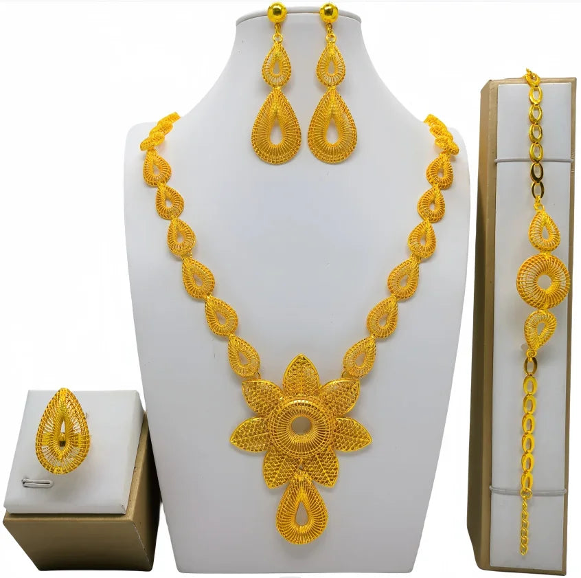 Flower Design Luxury Color Women's Jewelry Set