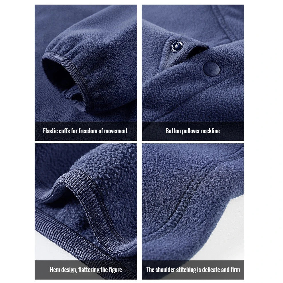 Men Sweatshirt Turtleneck Half Button