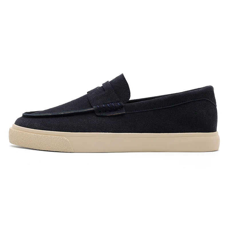 New Suede Leather Mens Loafers Cowhide Slip On Flats