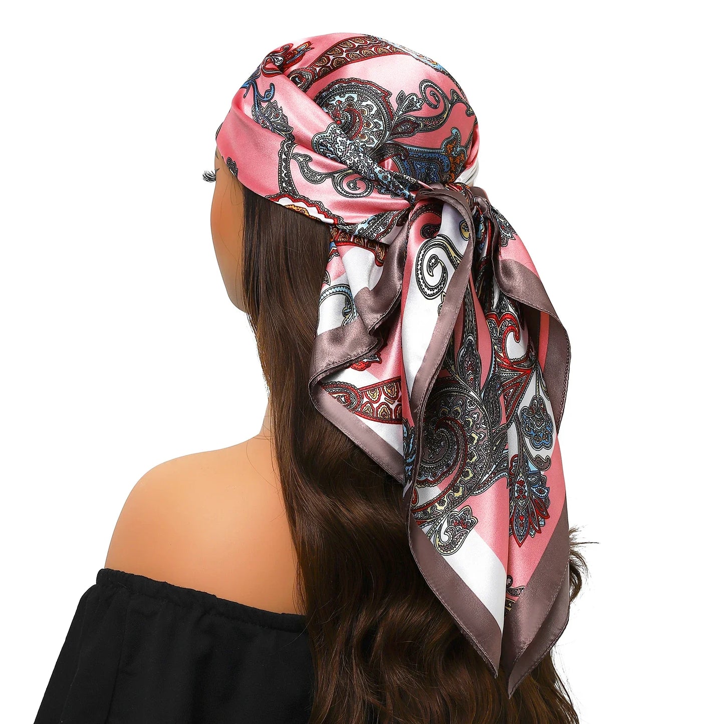 Head Scarf for Women Luxury Brand Satin Bandana
