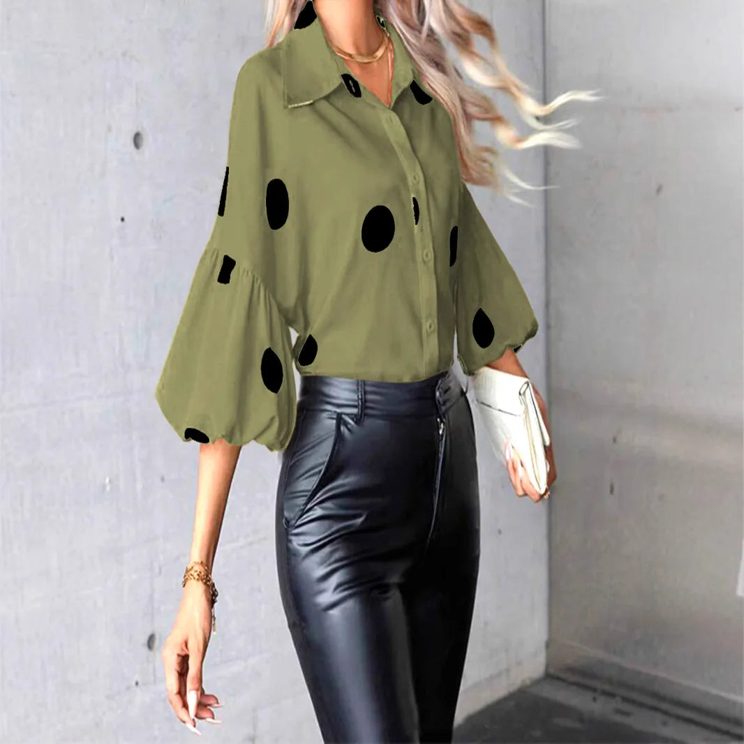 Women's Blouse  Chiffon Polka