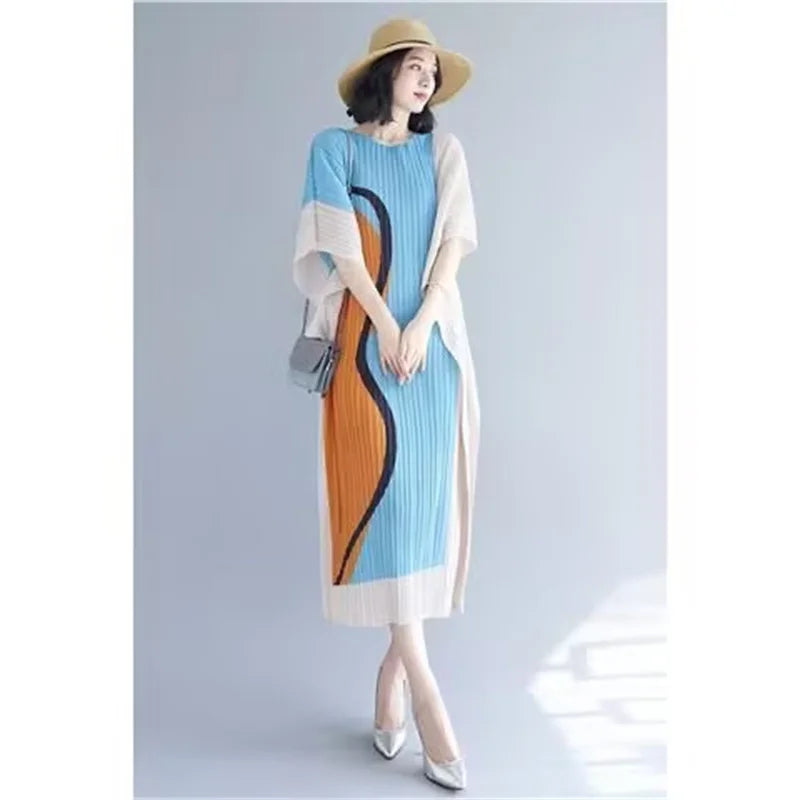 Dresses Miyake Pleated new Summer Fashion Age-reducing French Dress