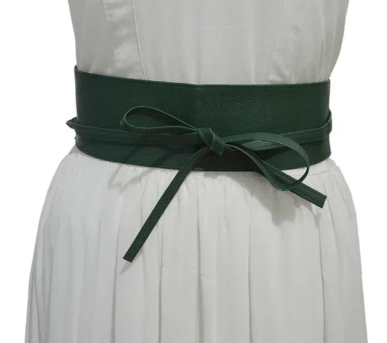 Women Belt for Dress Leather Bowknot Wide Belts