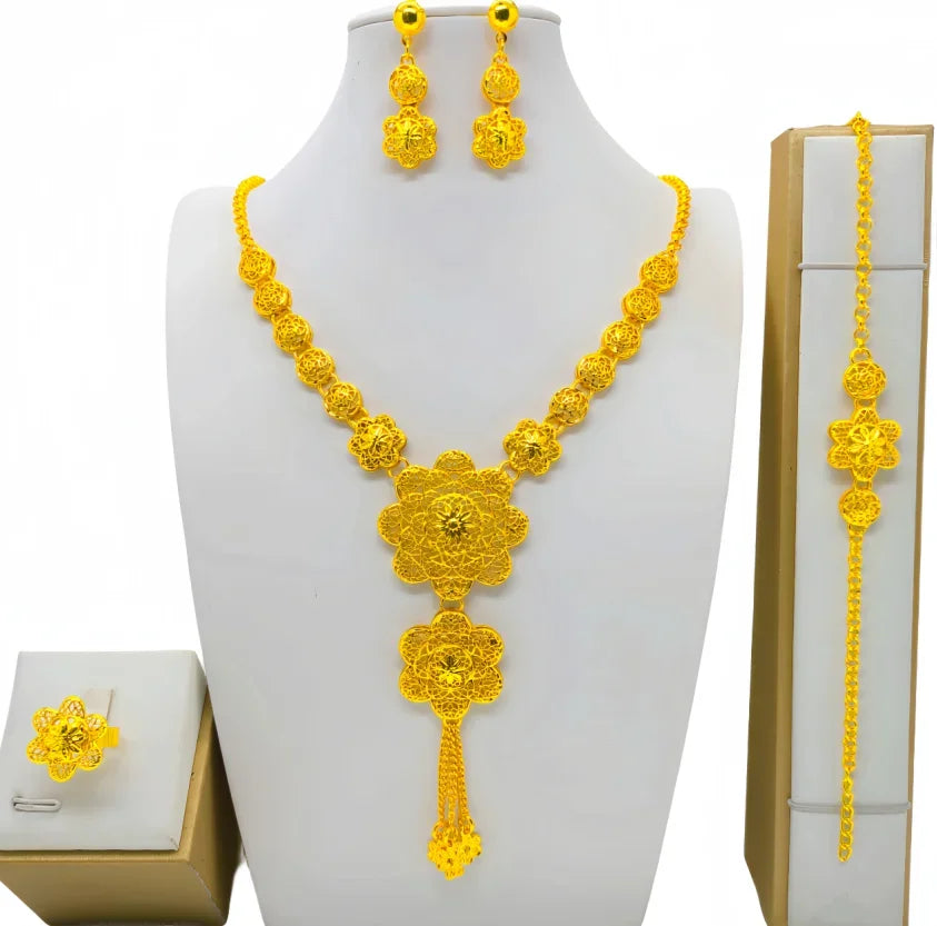 Flower Design Luxury Color Women's Jewelry Set