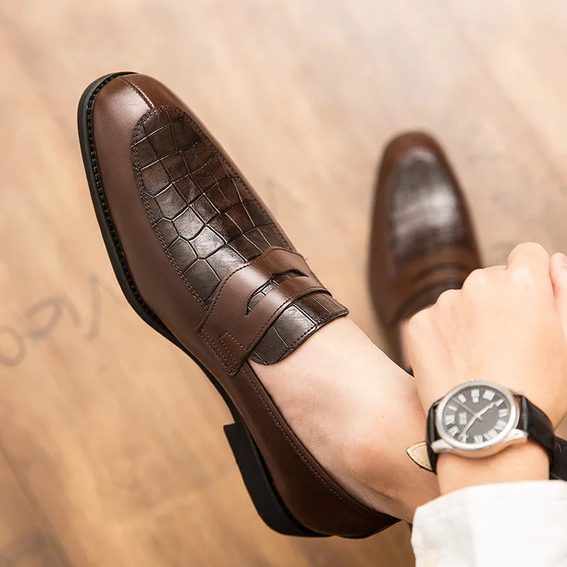 Men Casual Shoes Leather Loafers Office Dress Shoes for Men