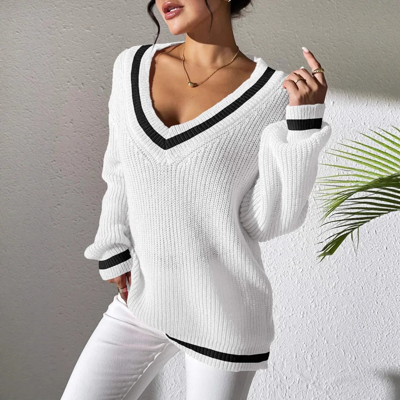 Casual Women's V-neck Sweater