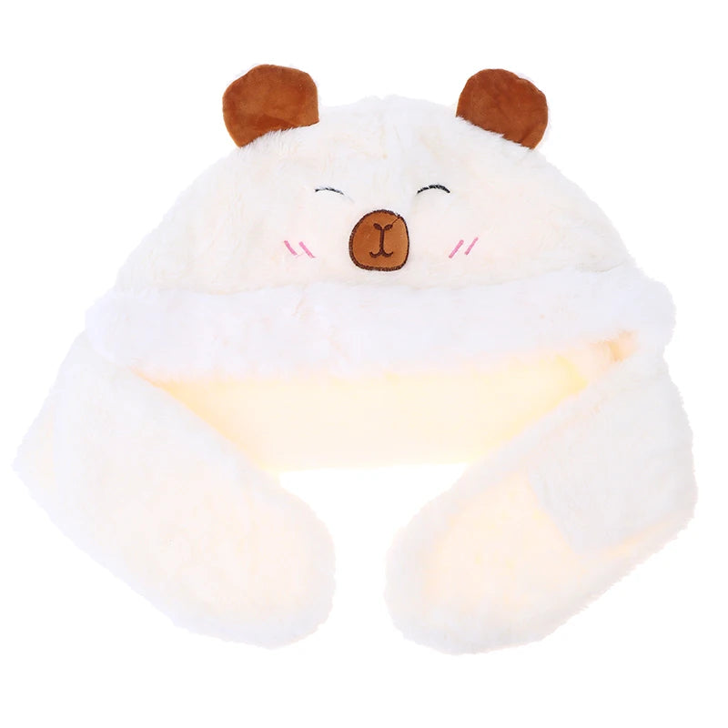 Capybara Hat Ear Protection Soft Furry Scarf