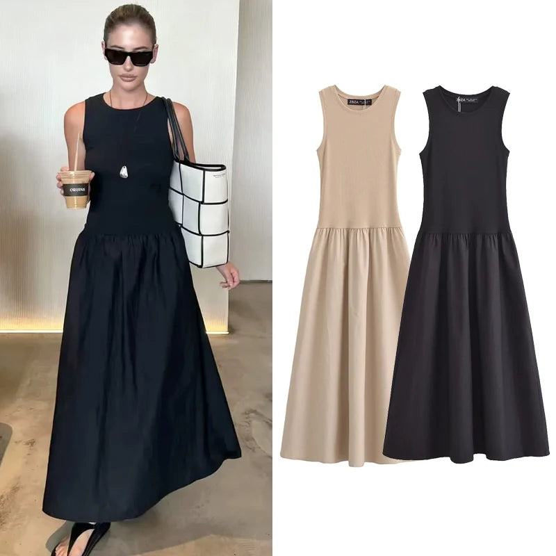 Sleeveless Casual Vintage Party Khaki Dresses Vestidos