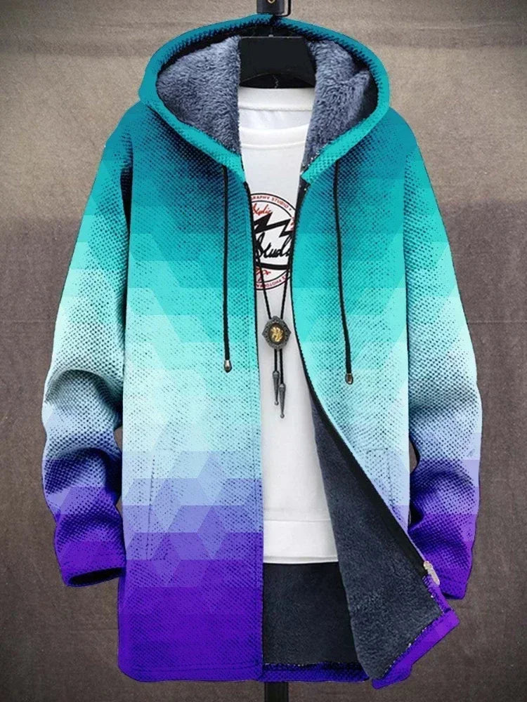 Men Cardigans Coats Gradient Art Colorful
