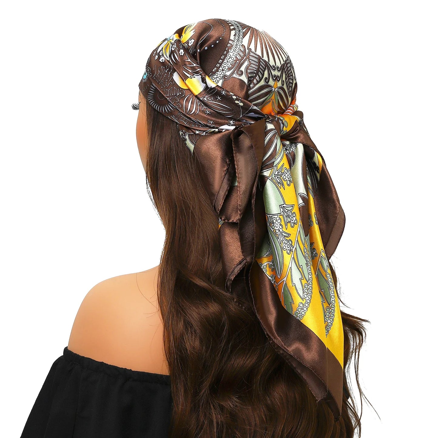 Head Scarf for Women Luxury Brand Satin Bandana