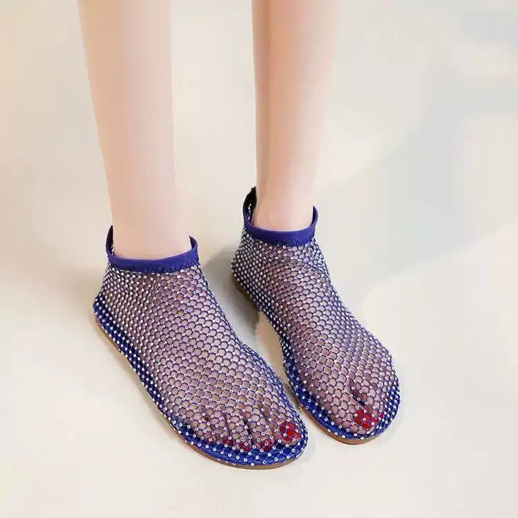 Women Summer Flats  Luxury Rhinestone  Sandals