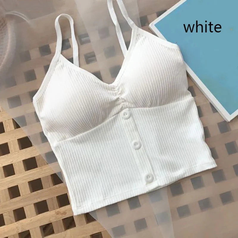 Women Knitted Tank Top Strap Vest