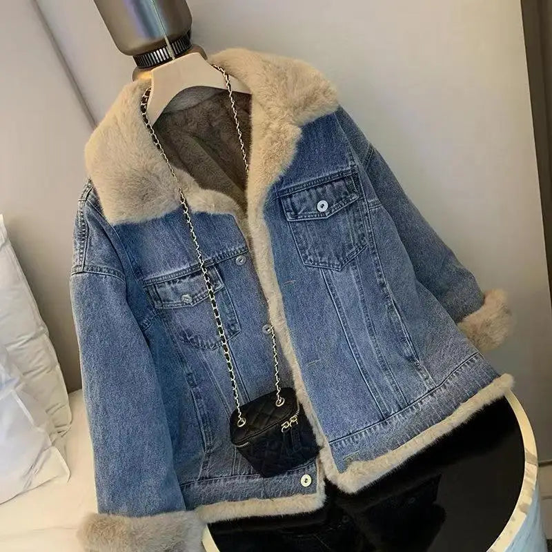 Denim Coats Turn Down Collar Jackets