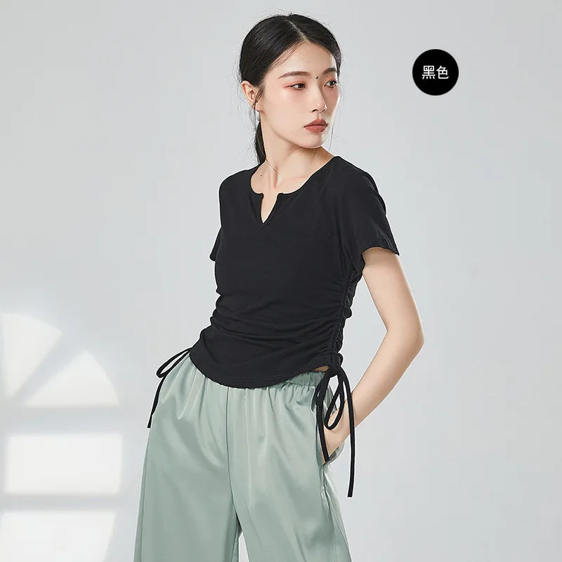 White Blouse for Dancing Women Long Sleeve Shirt