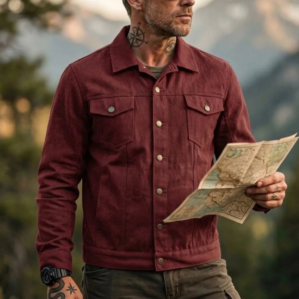 Men's Fashion Casual Jacket Washed Denim Top