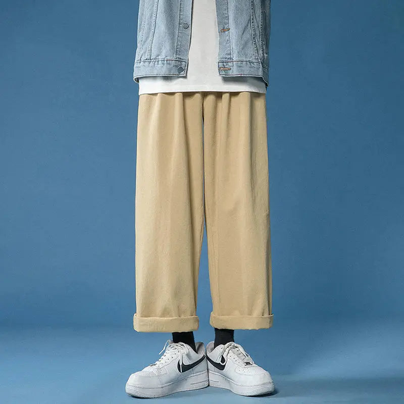 Wide Leg Pants  Drawstring Simple Looses