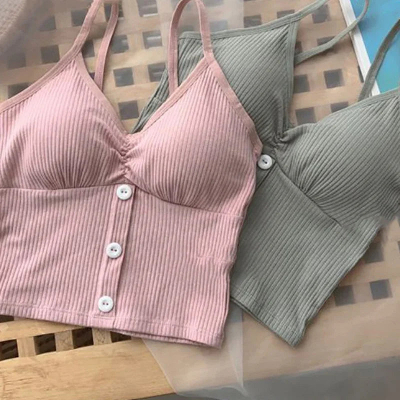Women Knitted Tank Top Strap Vest