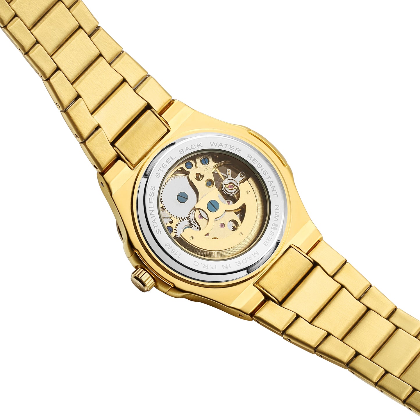 Luxury Automatic Watch For Men Mechanical Wristwatch Skeleton Stainless Steel