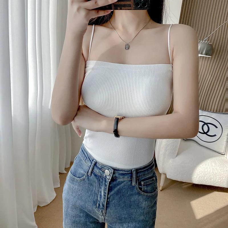 Knitted Camisole Undershirt Women Beauty Sleeveless Bottom Shirt