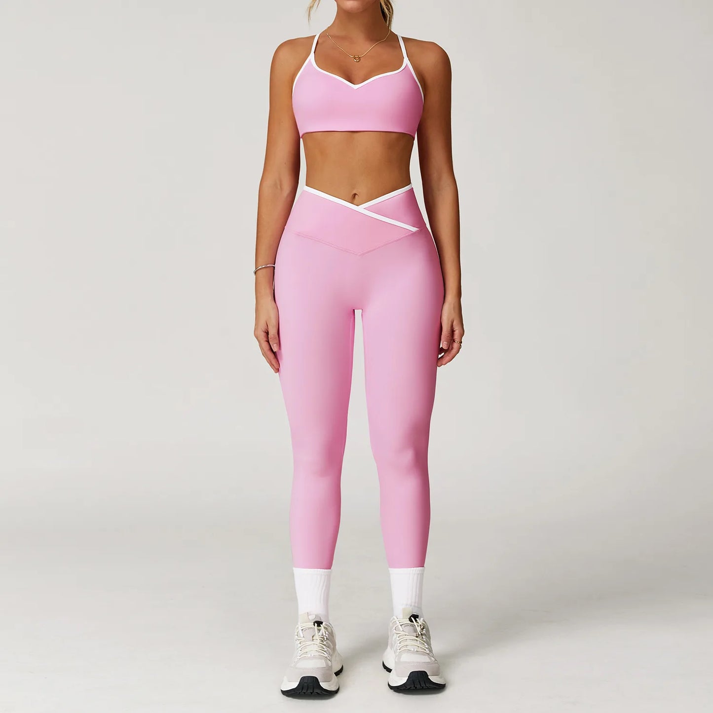 Women's Yoga Set 2 Pieces Workout Tracksuit Sportswear Gym Clothing