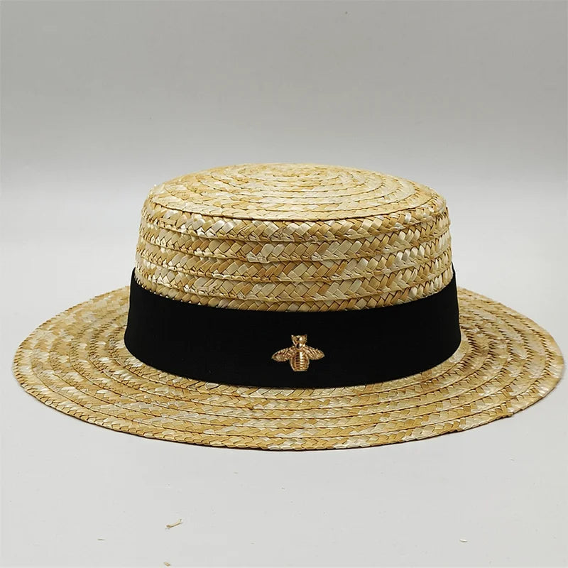 Retro Gold Braided Female Sunshade Flat Sequins Hat