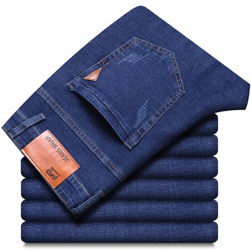 Men Fashion Straight Jeans Slim Fit