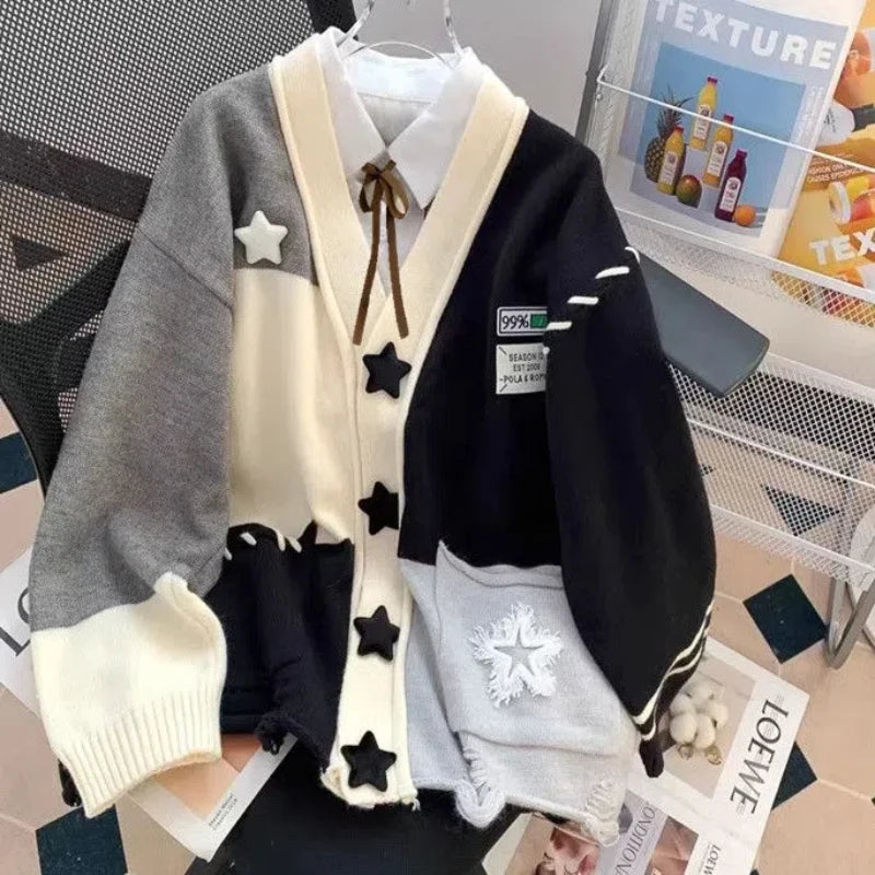Sweater Jacket for Women Loose and Lazy Style Soft and Sticky Knitted Sweater