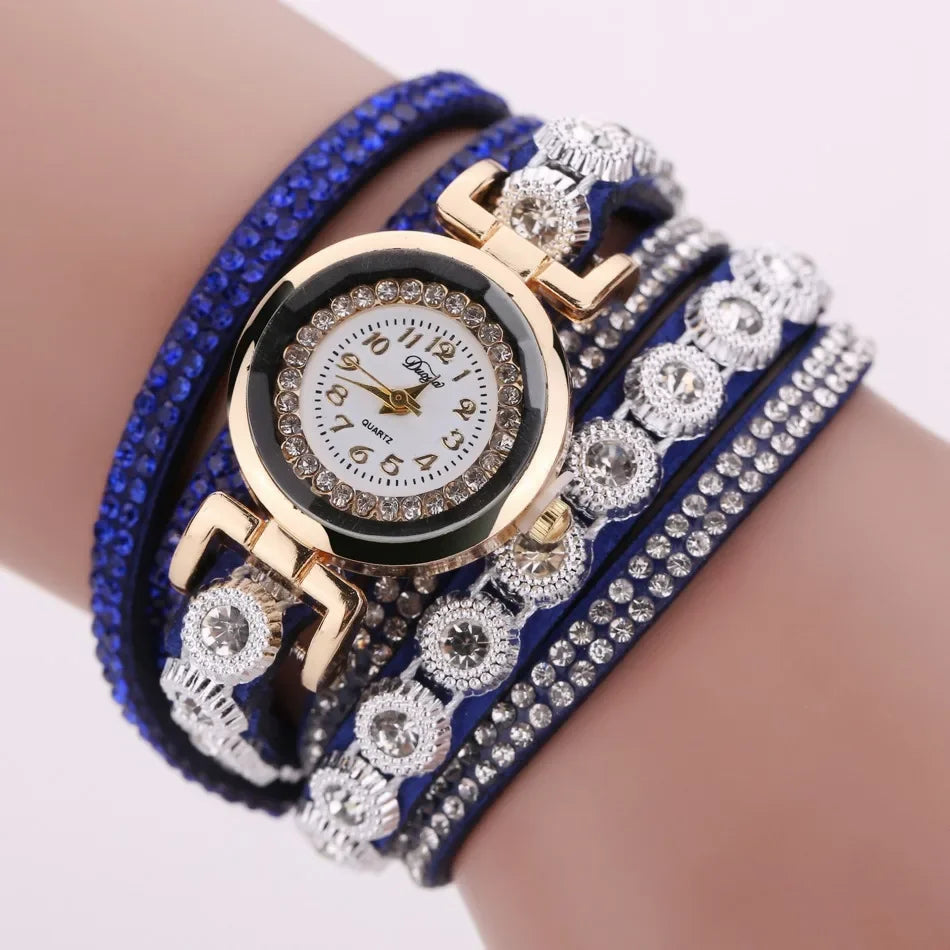 Bracelet Watch Women Vintage Rhinestone Crystal Dial