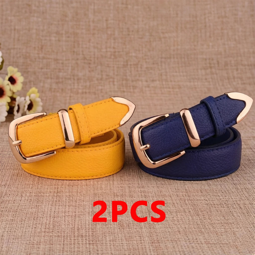 Women's Trousers Belt  Leather Trend White Belt