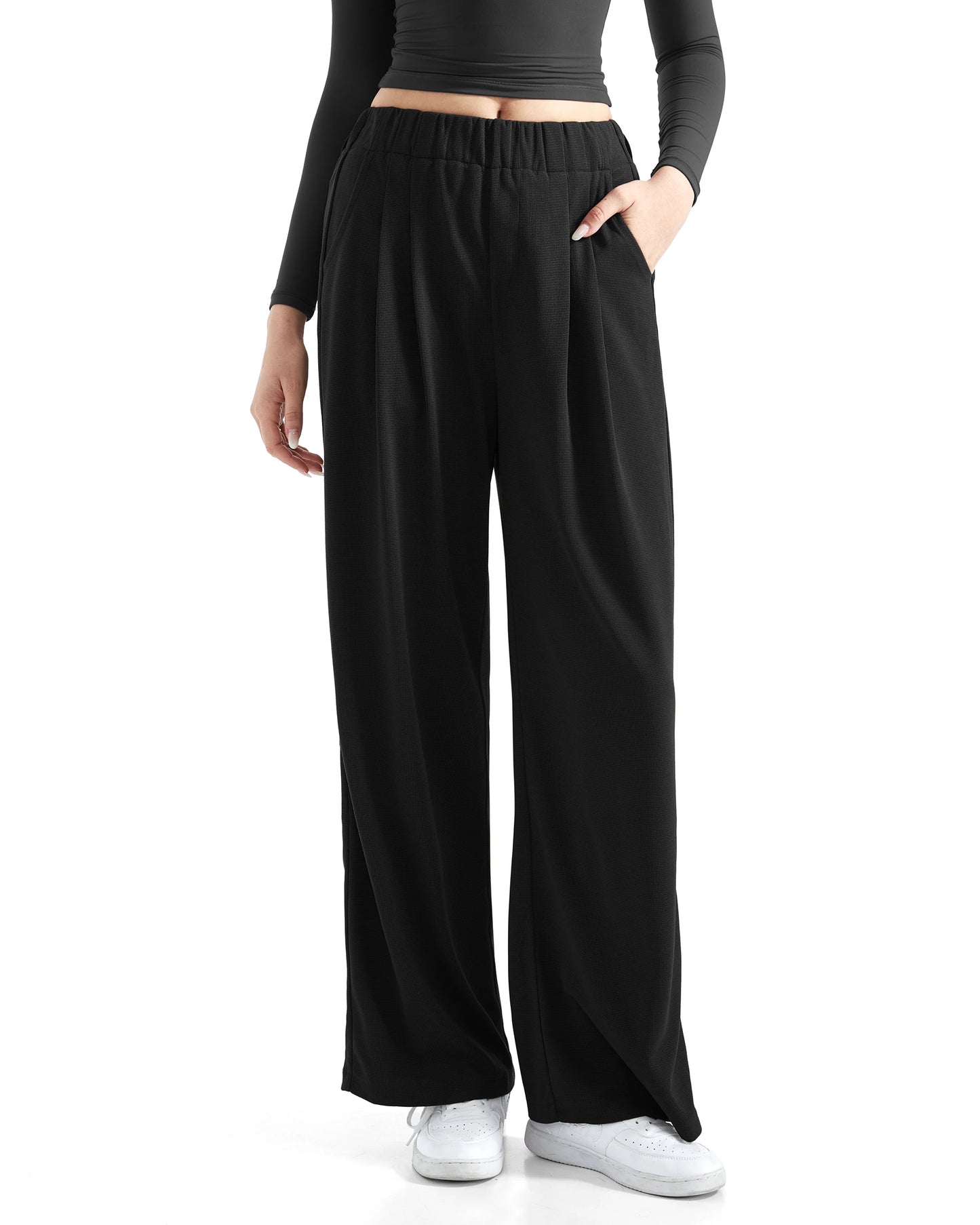 Women's Casual Pant  Black Straight Leg Pants