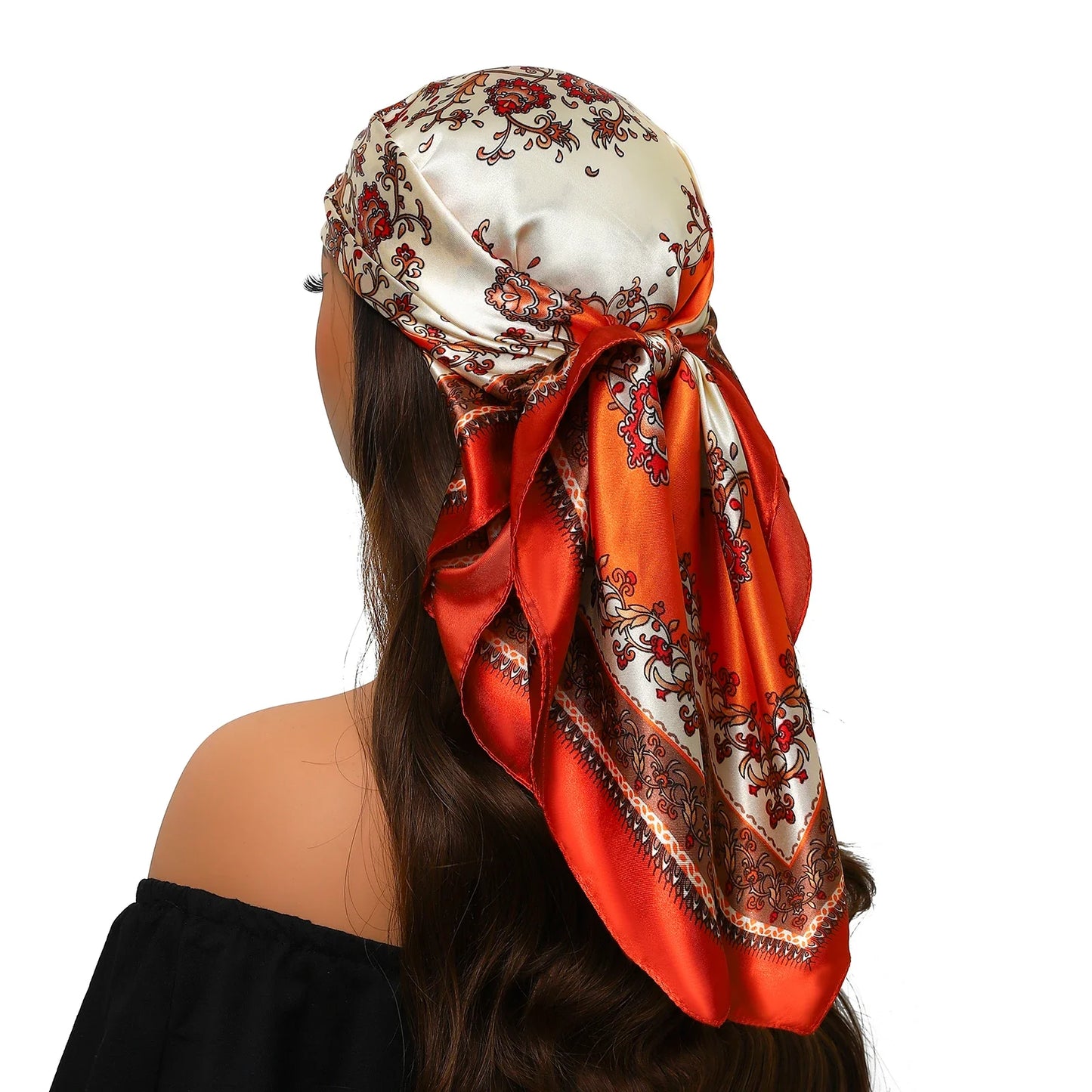Head Scarf for Women Luxury Brand Satin Bandana