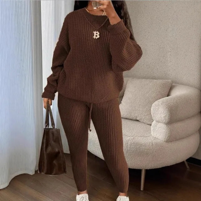 Knitted Sweater Two Piece Set For Women