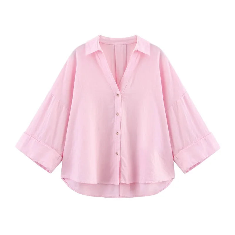 Women's Shirts Striped Oversize ShirtsWide Sleeve