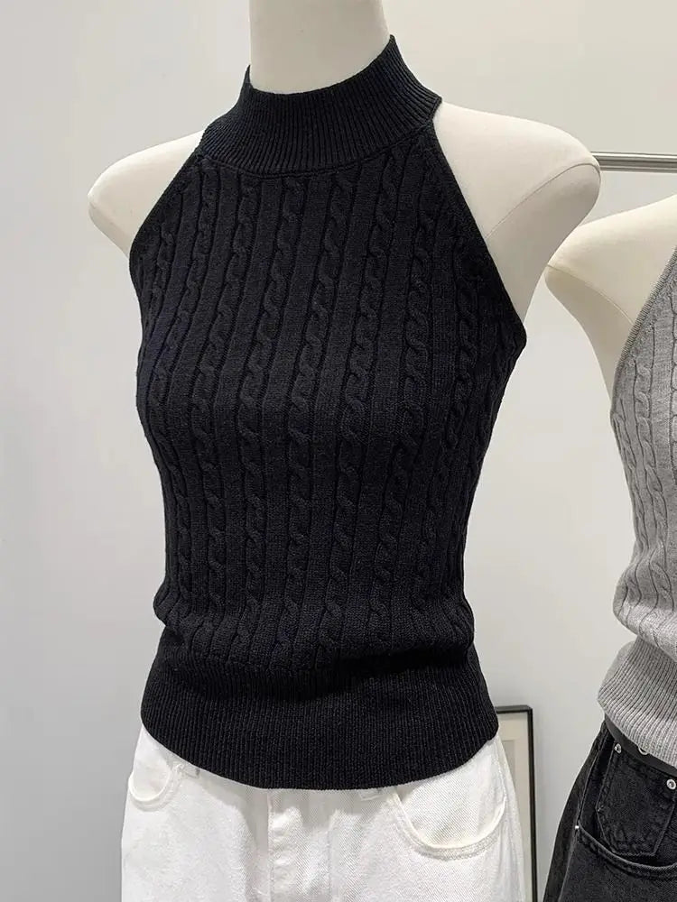Halter Neck Sleeveless Tank Top for Women