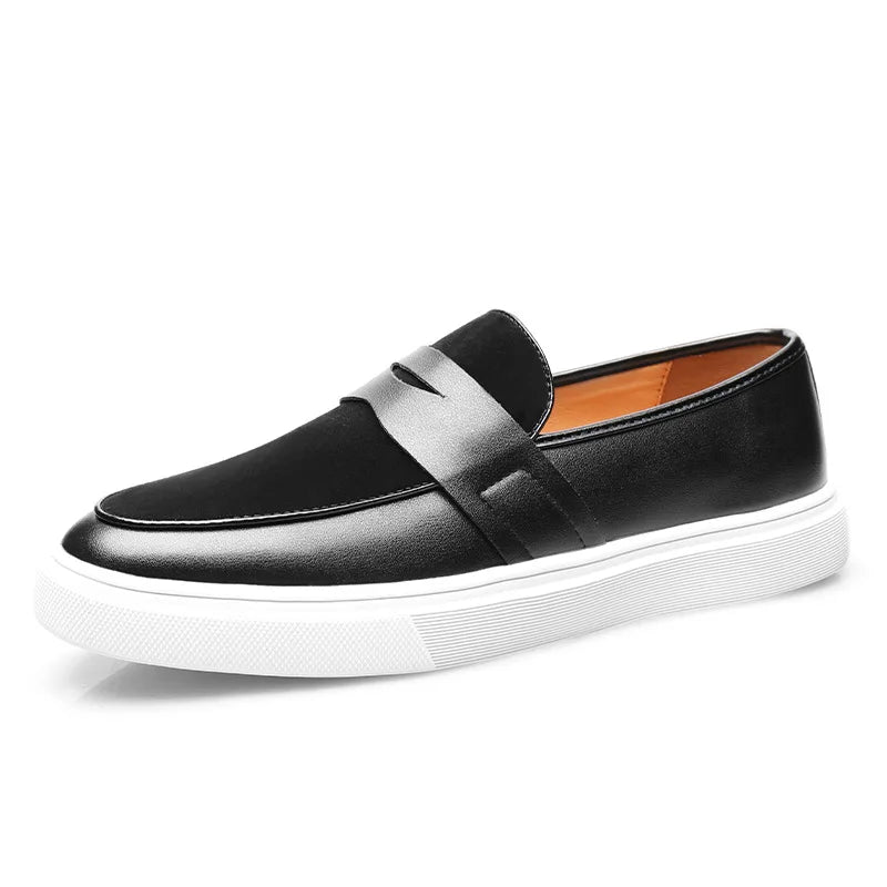 Suede Leather Loafers Thick Sole