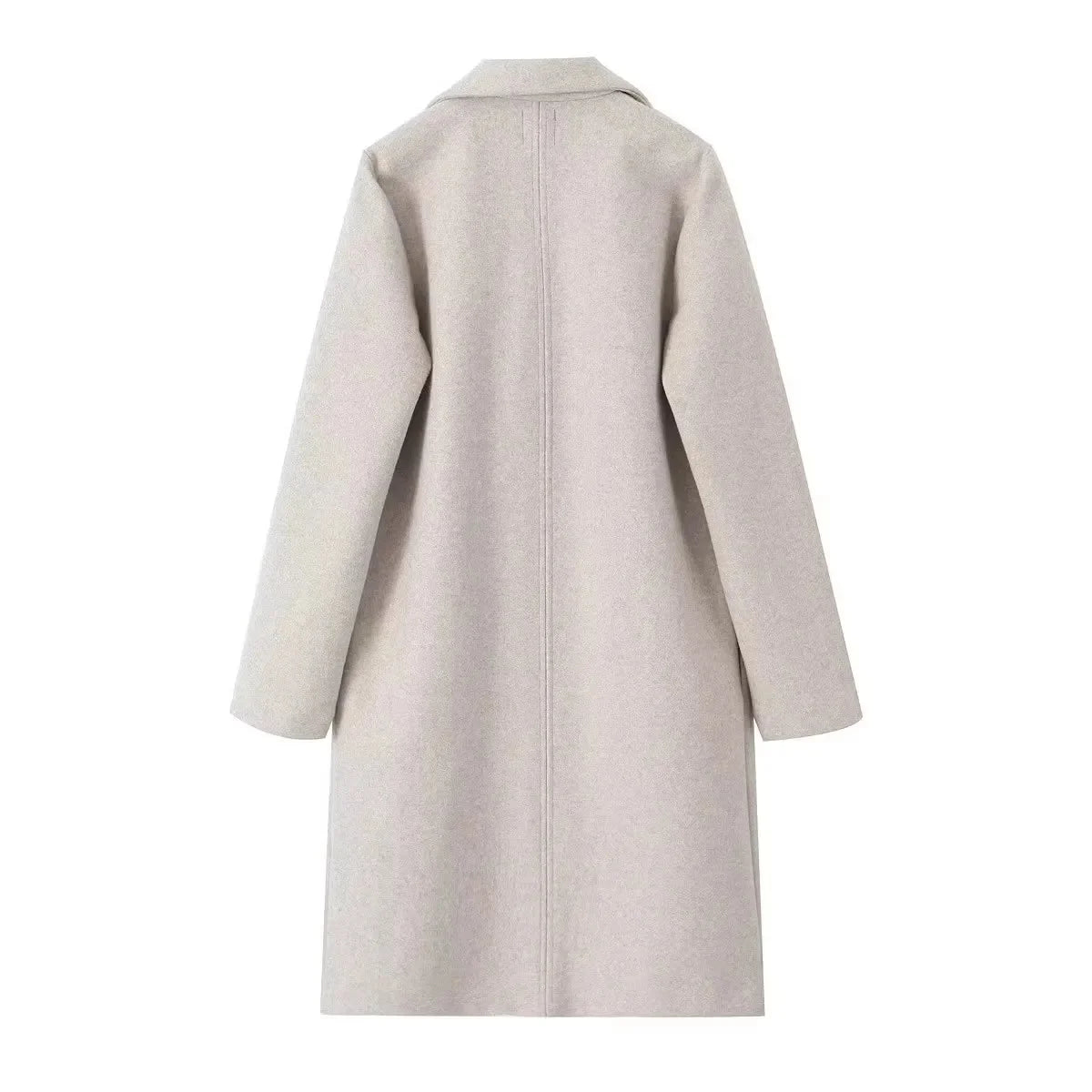 Woolen  Open Stitch Long Trench Coats