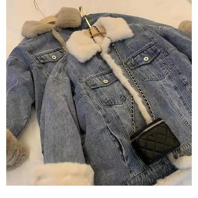 Denim Coats Turn Down Collar Jackets