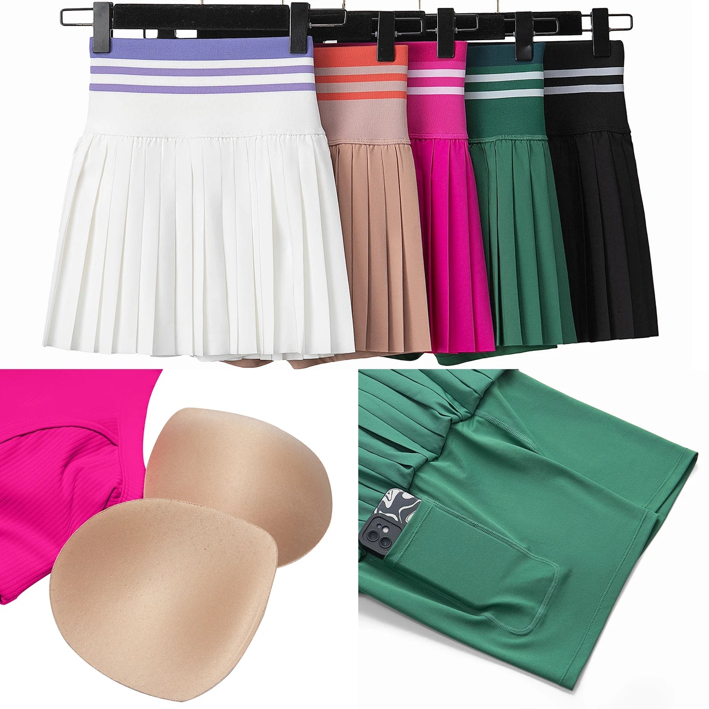 Women Tennis Set 2PCS Sexy Bra High Waist Sports Golf Skirts
