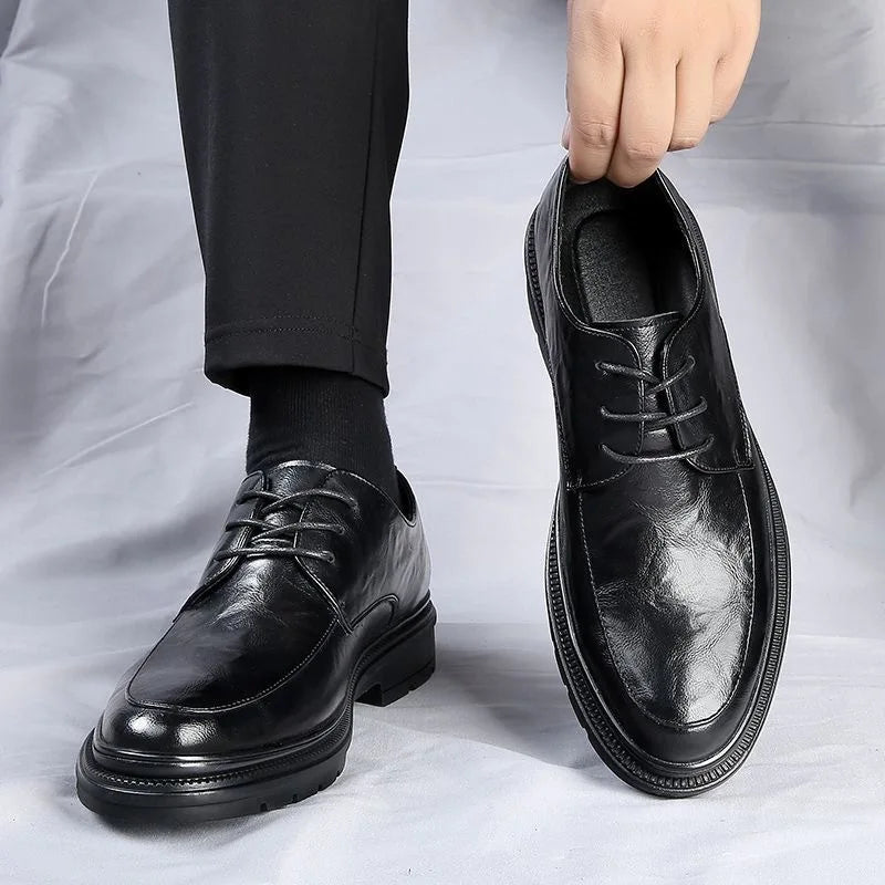 Men's leather shoes dress  work non-slip casual shoes
