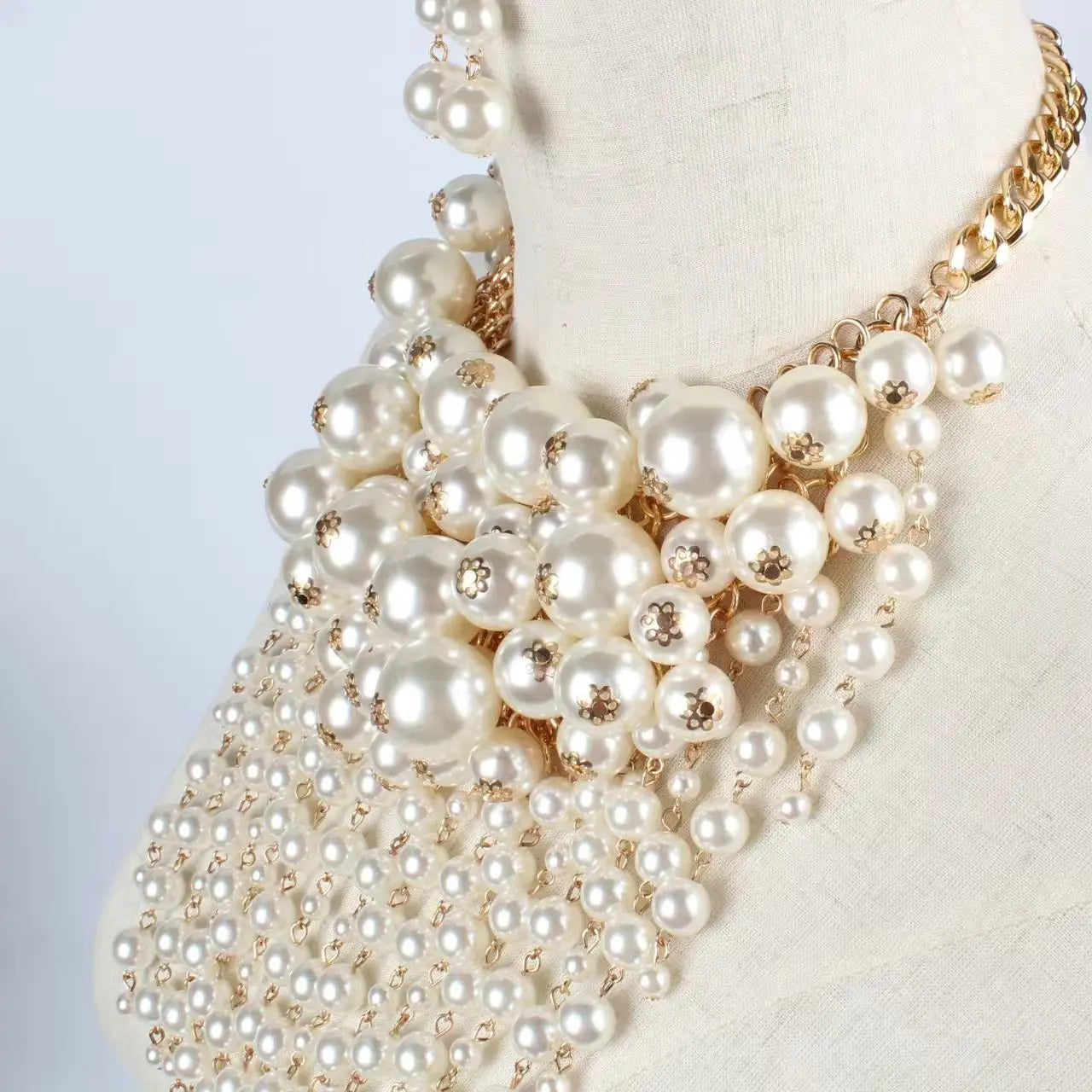 ACRYLIC pearl round necklace earrings tassel wedding women's jewelry