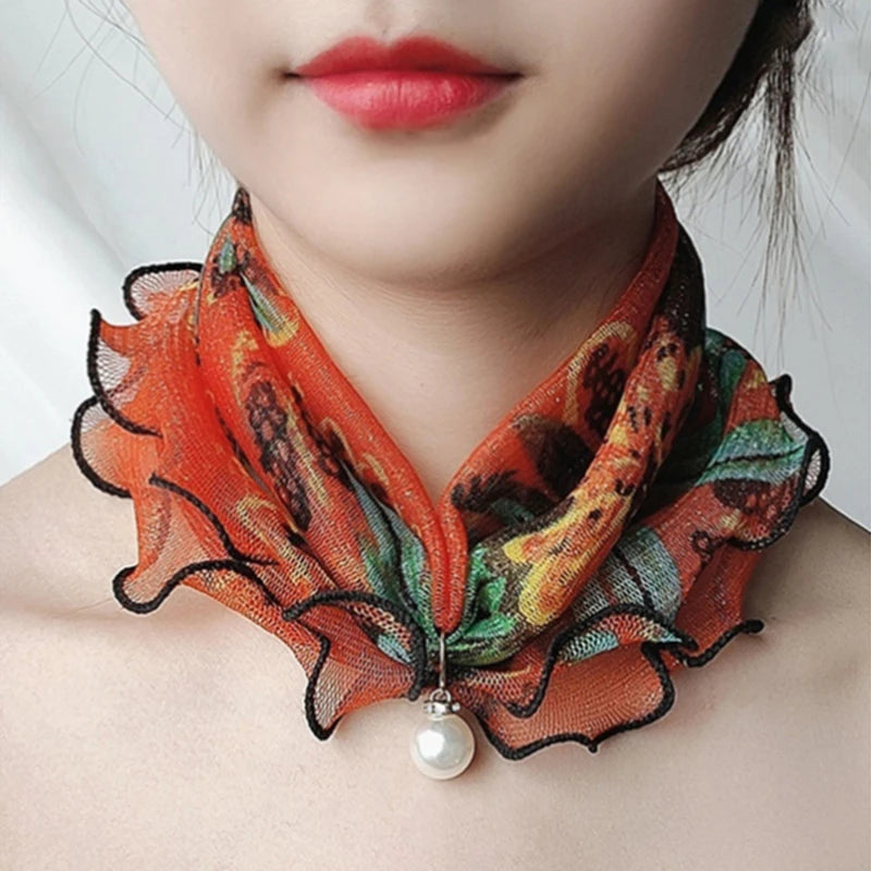 Fashion Scarves for Women Print Satin Silk Scarf