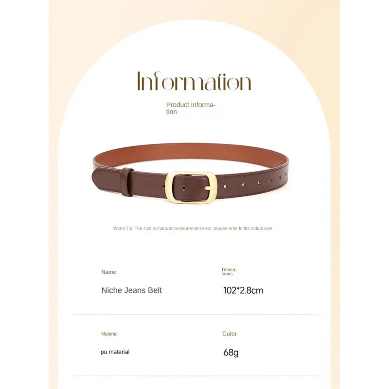 Women's Belt Versatile High-End Feel Belt Pure Cowhide