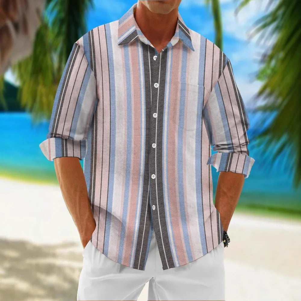 Button Up Shirts Seafoam Striped