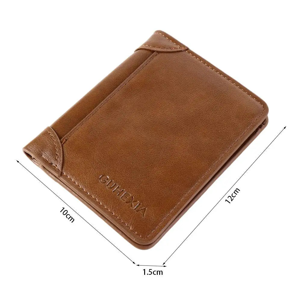 Leather 2 Fold Wallets Urban Recreational Style Solid Color