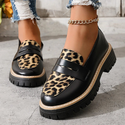 Women Loafers Leopard Print Casual Shoes