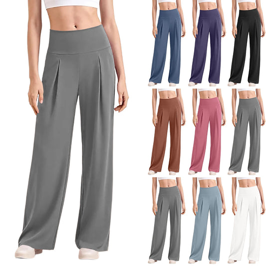 Women's Wide Leg Sports Pants  Comfortable Elastic Wide Leg Pants