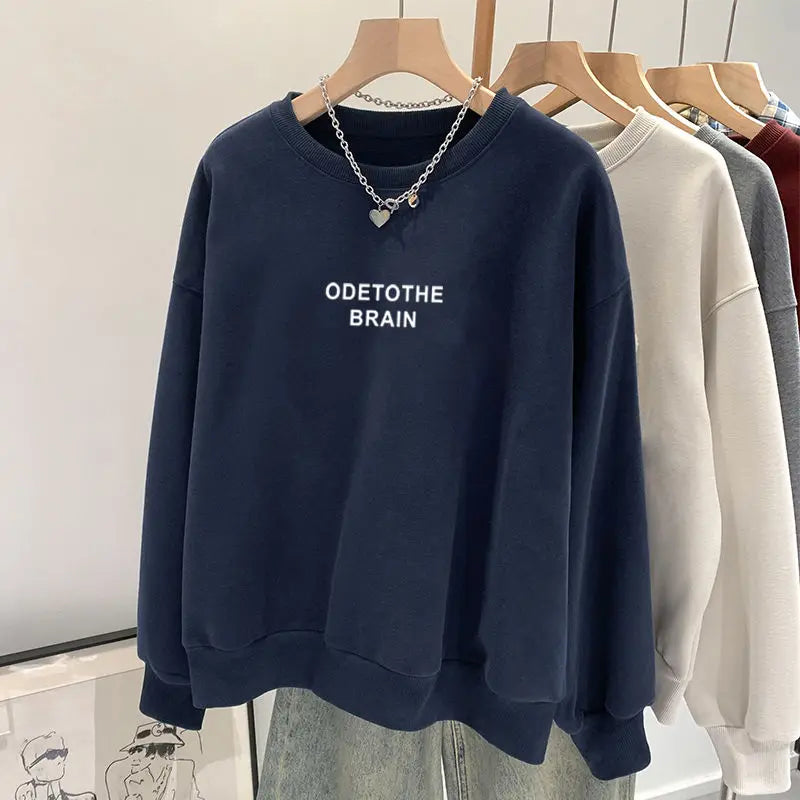 Loose Casual Simple Letter Printed Top